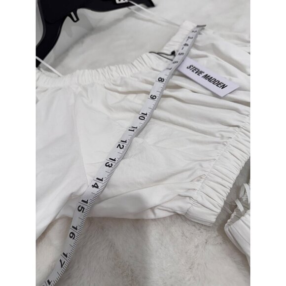 New Steve Madden Women's Size S Leena Cotton Poplin One-Shoulder Maxi Dress - Picture 4 of 11